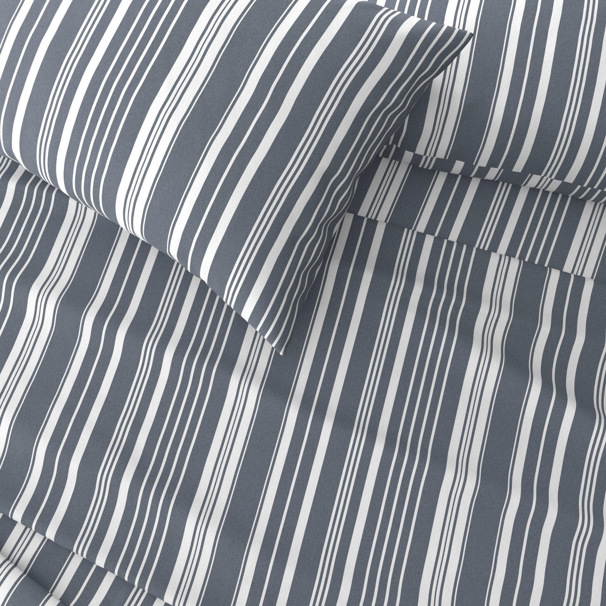 4-Piece Striped Microfiber Sheet Set - Elouise Collection