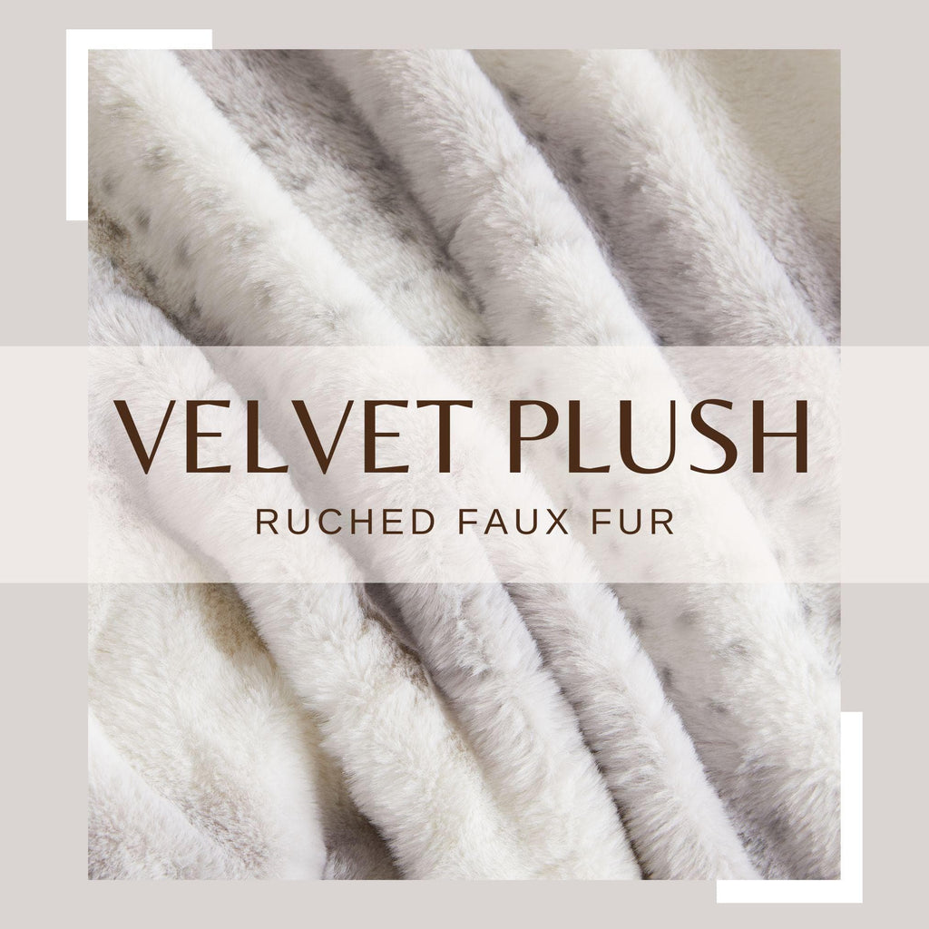 Faux Fur Printed Throw Blanket - Aaliyah Collection