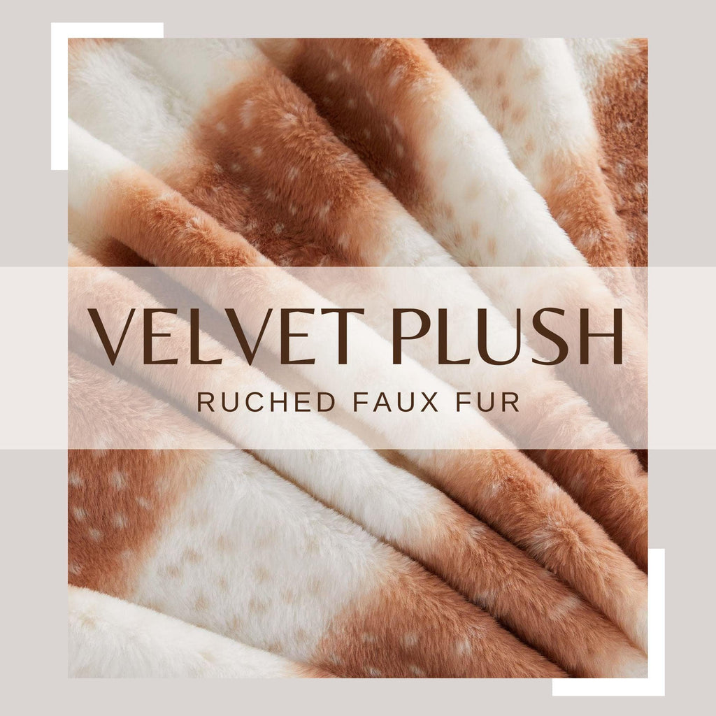 Faux Fur Printed Throw Blanket - Aaliyah Collection