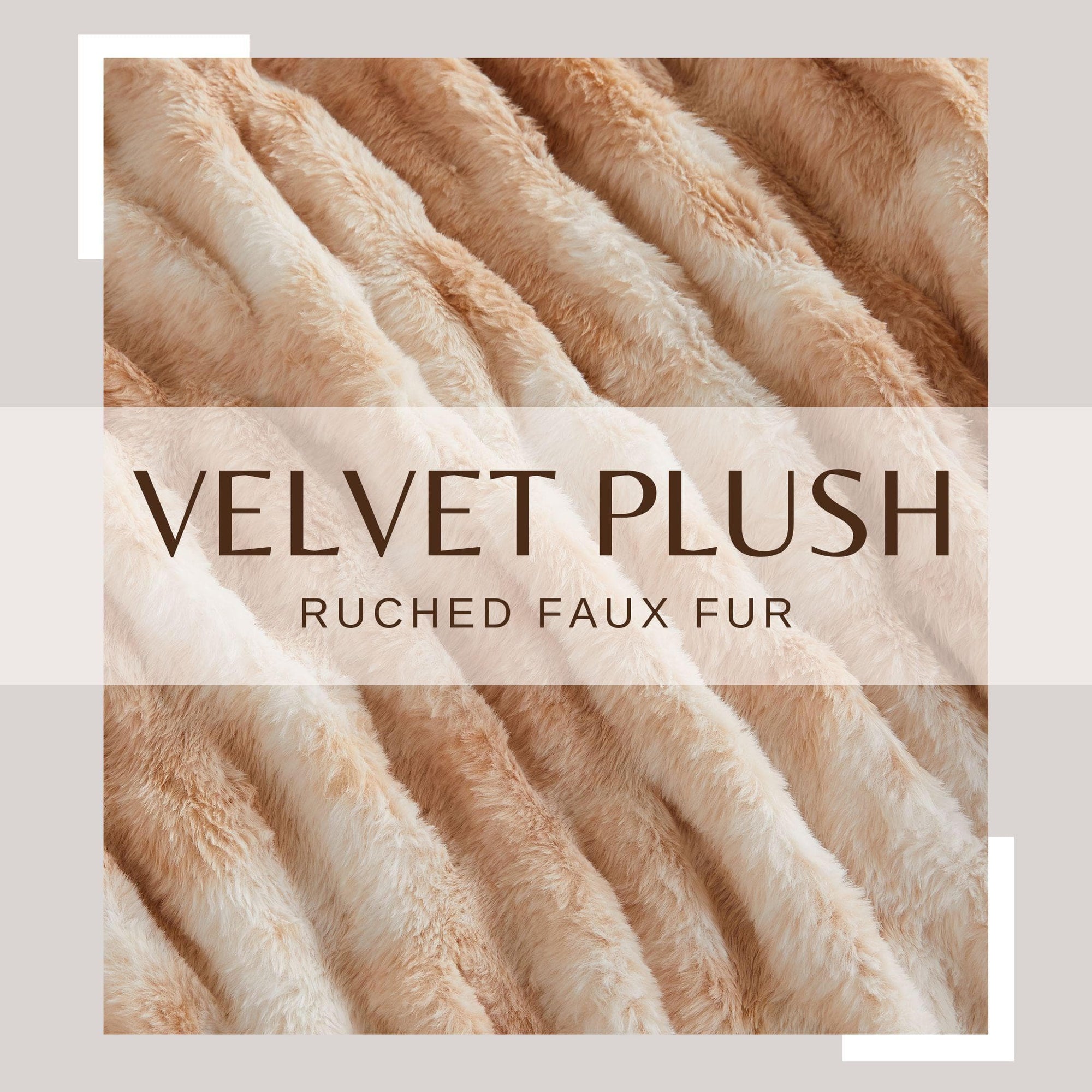 Ruched Faux Fur Throw Blanket - Alondra Collection