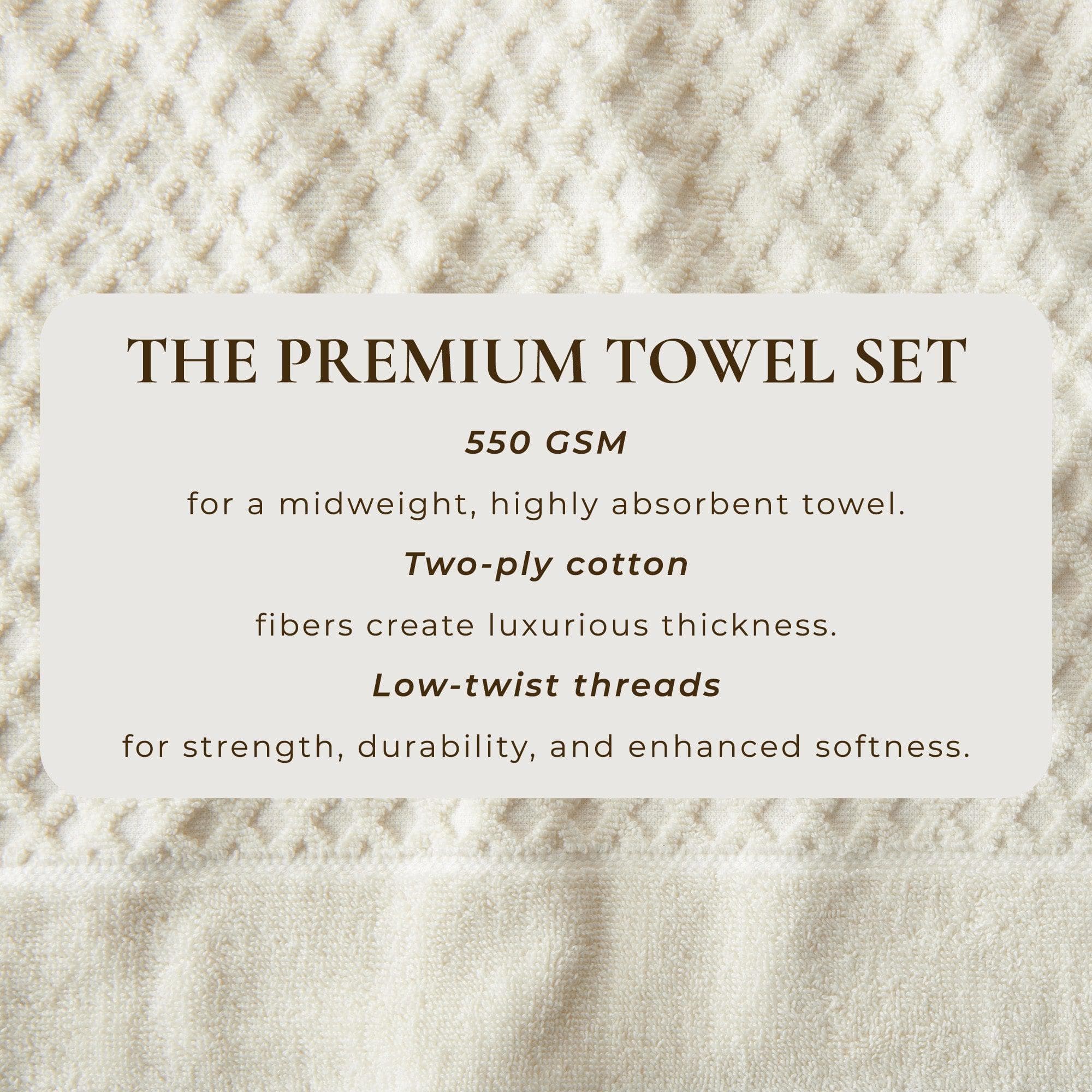 Cotton Diamond Waffle Weave Bath Towel Set - Grayson Collection