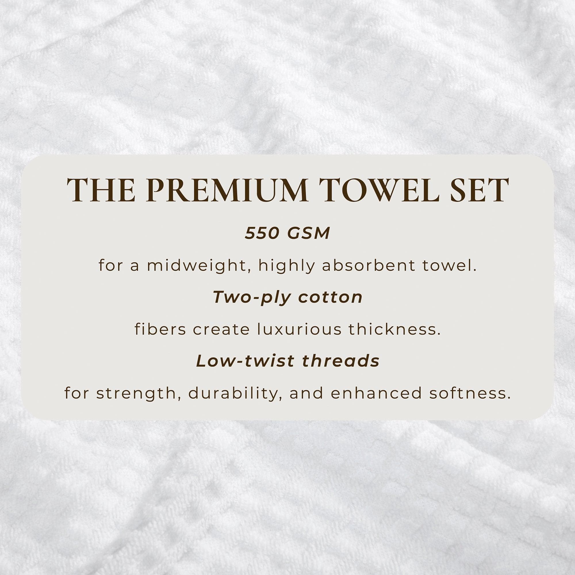 Cotton Diamond Waffle Weave Bath Towel Set - Grayson Collection