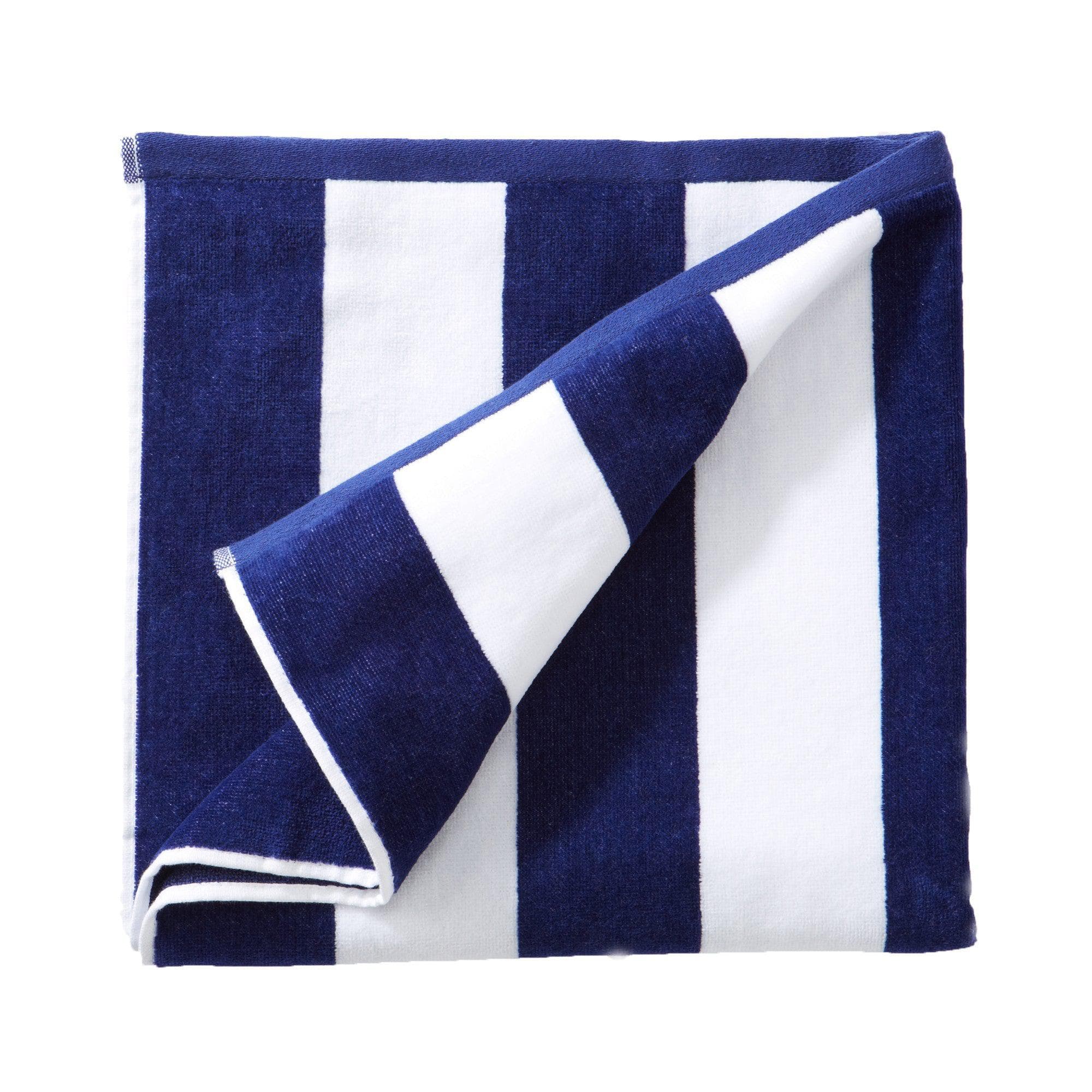 Cotton Velour Cabana Stripe Beach Towel - Novia Collection