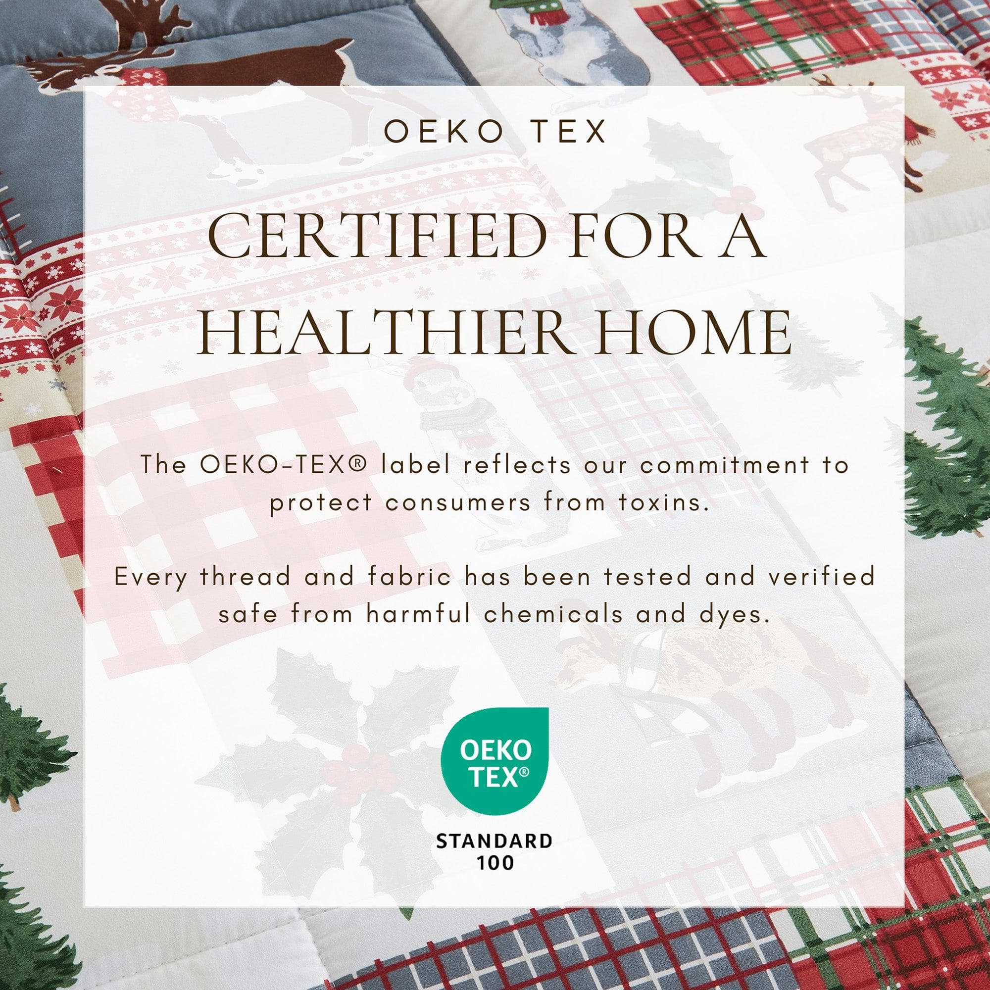 Reversible Christmas Comforter and Sham Set - Holiday / Lodge Odette Collection