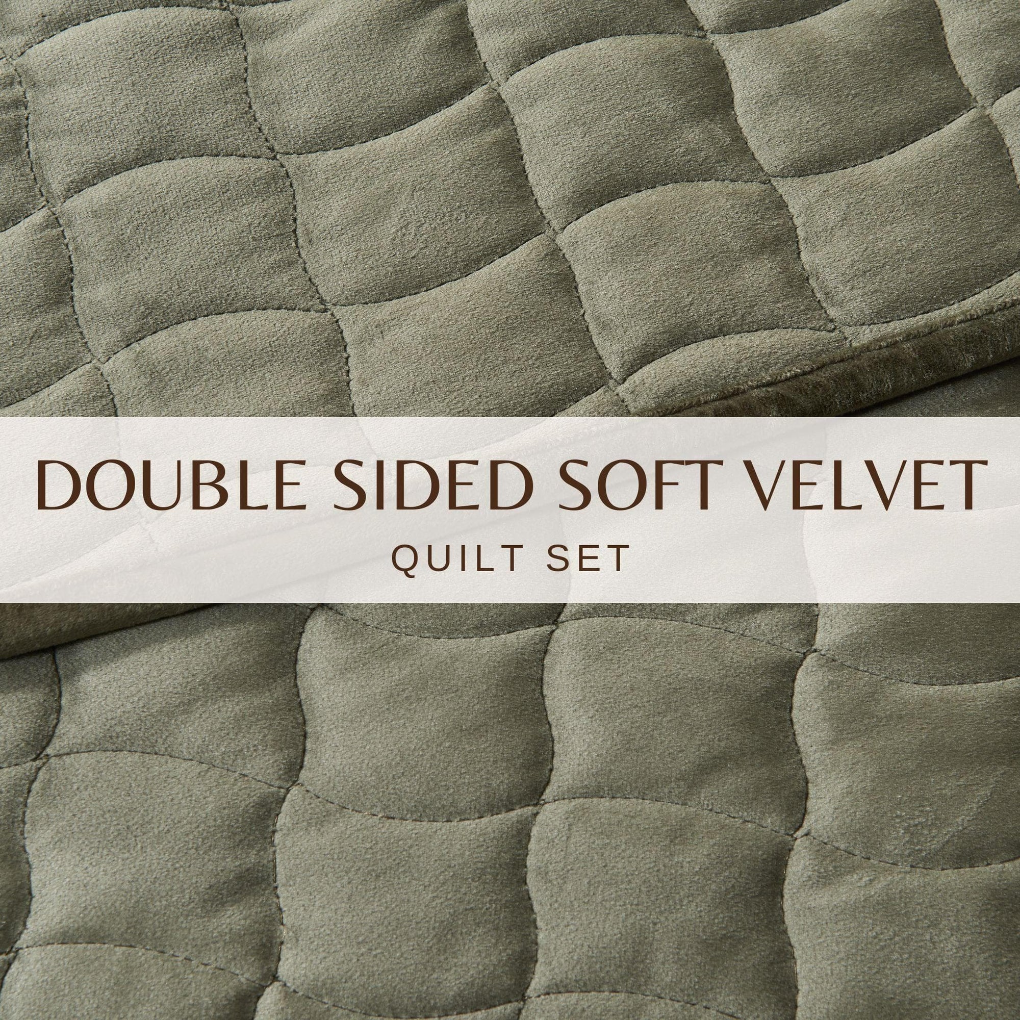 Velvet Box-Stitched Quilt Set - Vivica Collection