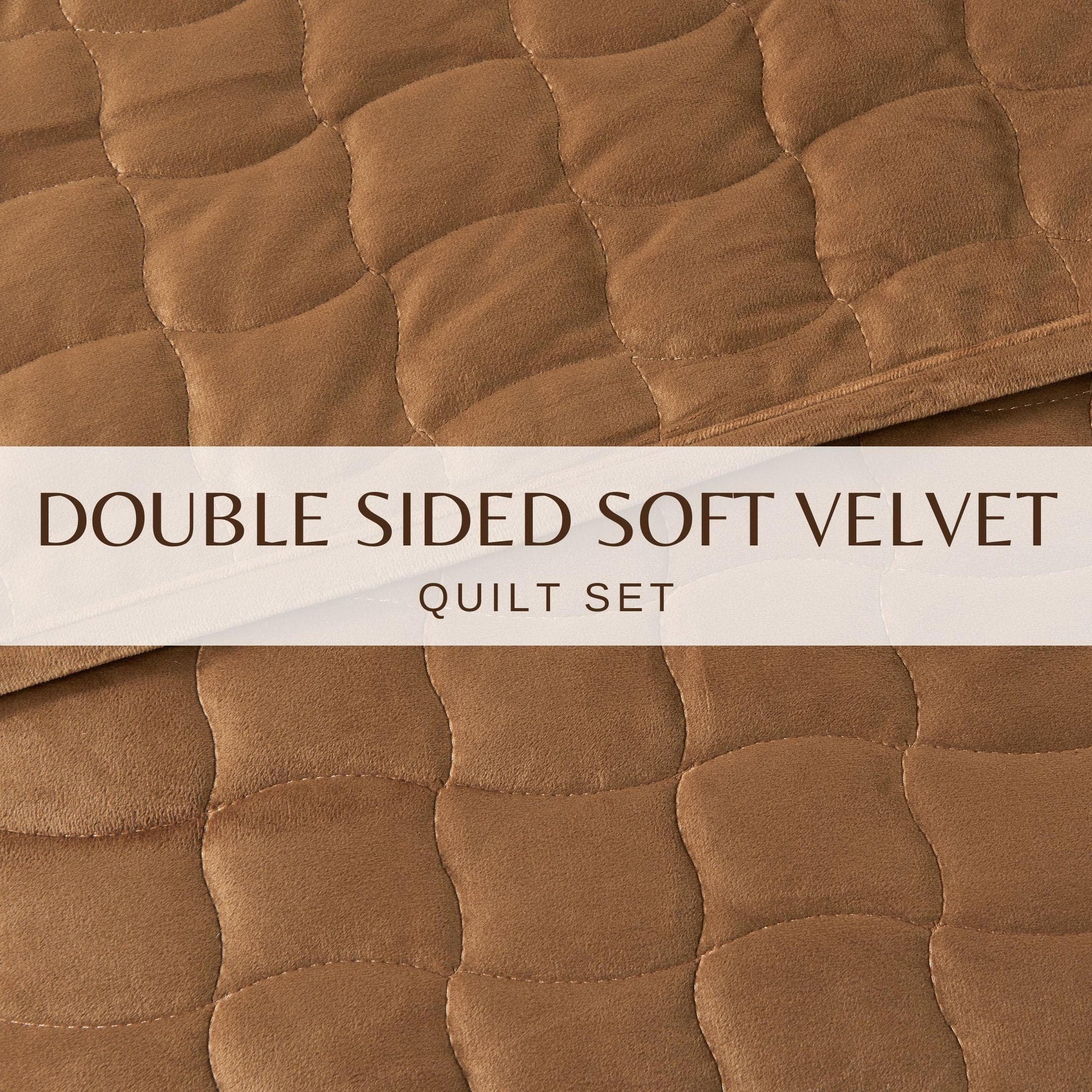 Velvet Box-Stitched Quilt Set - Vivica Collection