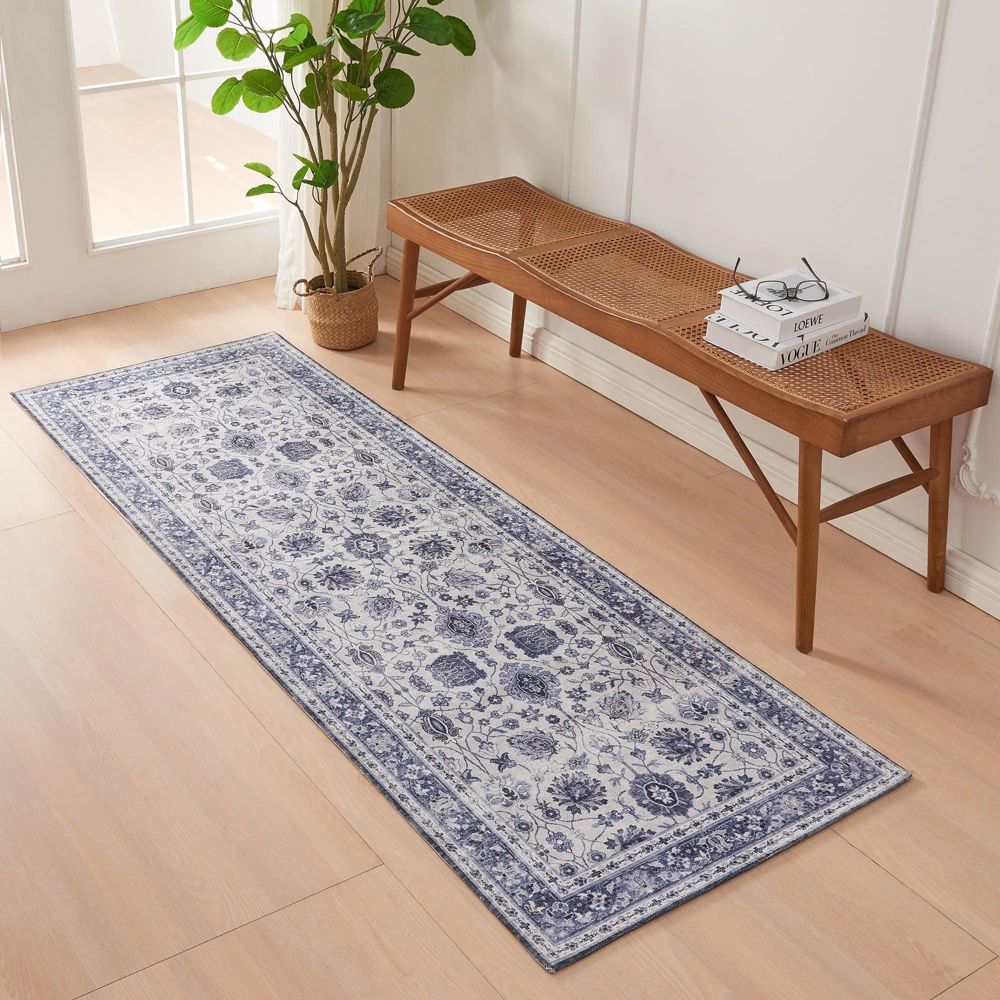 Floral Machine Washable Accent Runner 2'4" x 7' - Matra Collection