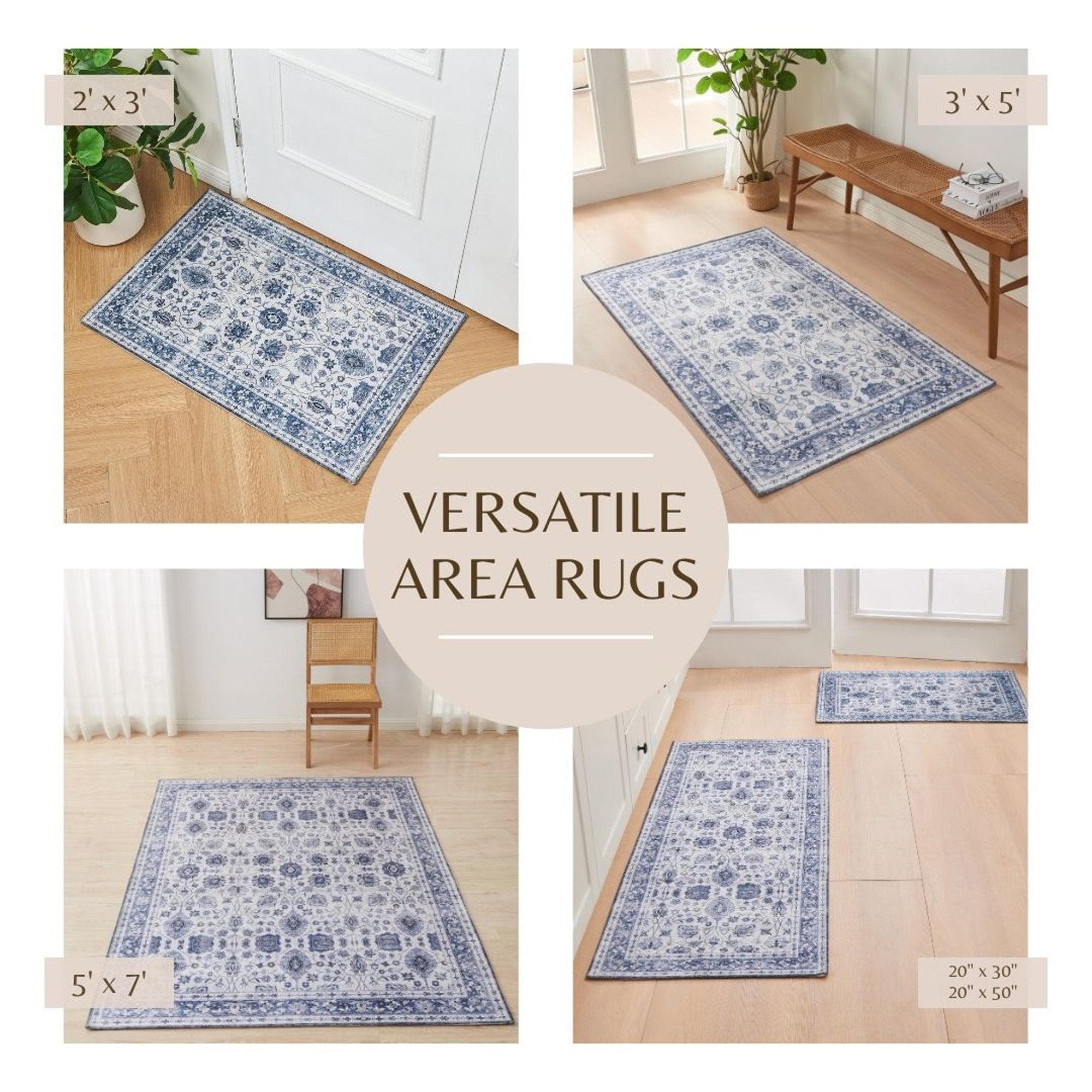 Floral Machine Washable Accent Runner 2'4" x 7' - Matra Collection