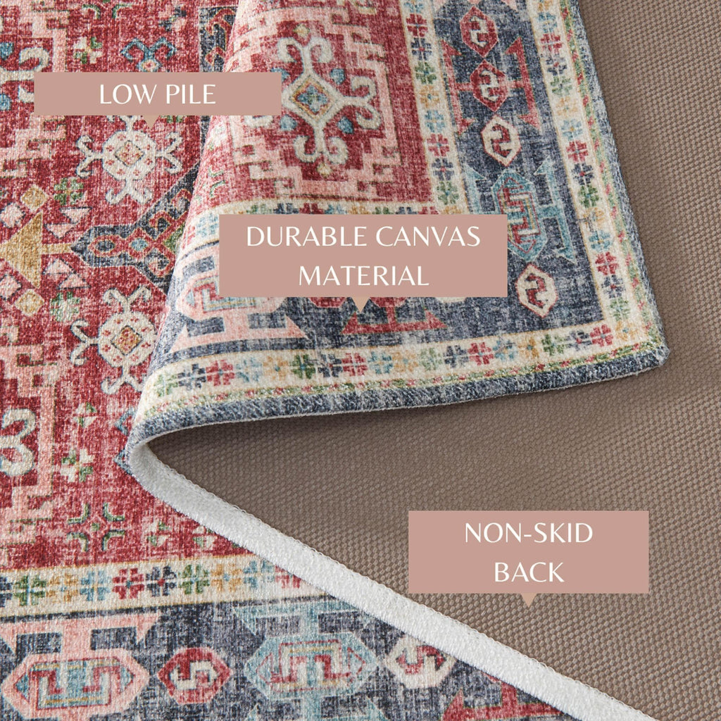 Medallion Machine Washable Accent Area Rug 3' x 5' - Nava Collection