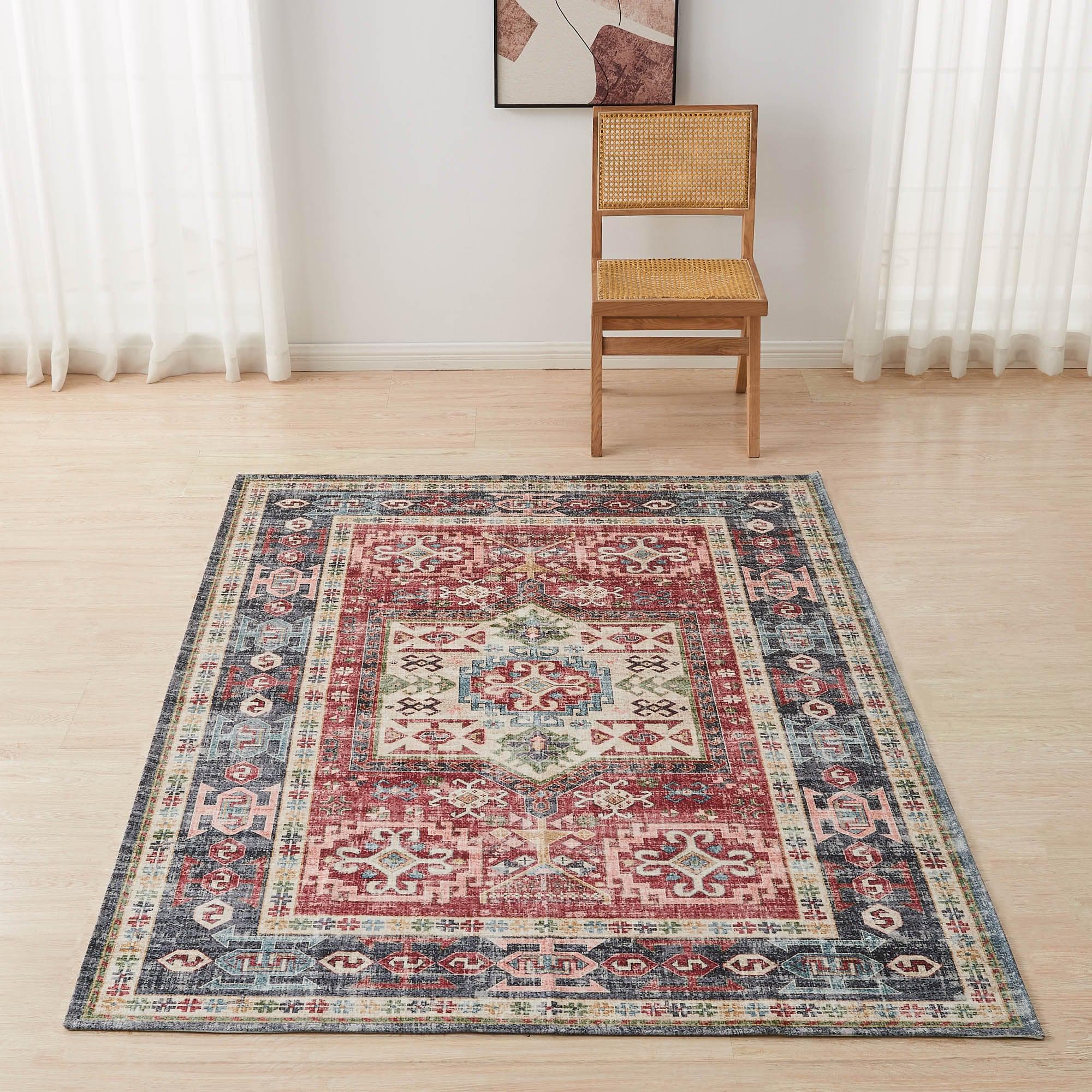 Medallion Machine Washable Accent Area Rug 5' x 7' - Nava Collection
