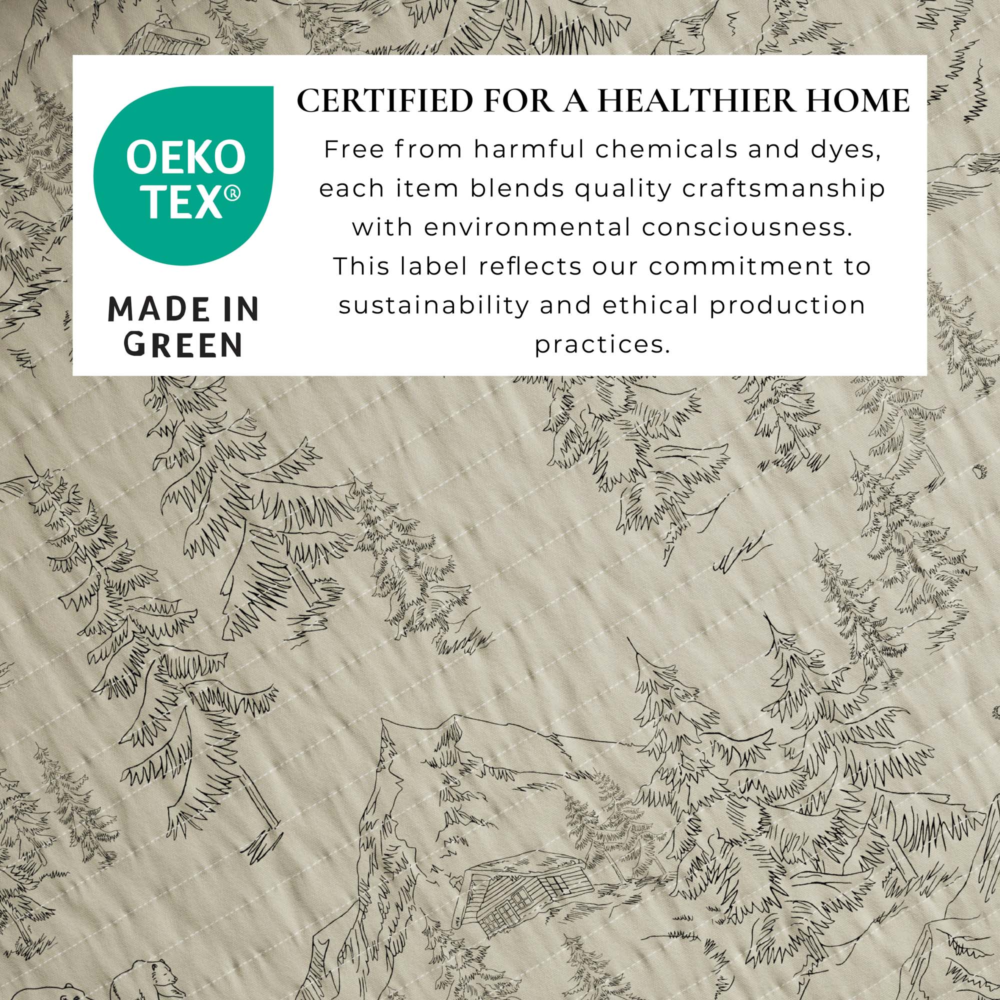 3 Piece Lodge Printed Quilt - Moonlight Ridge