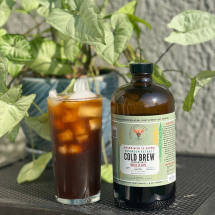 Happy Mushroom concentrated Cold Brew coffee