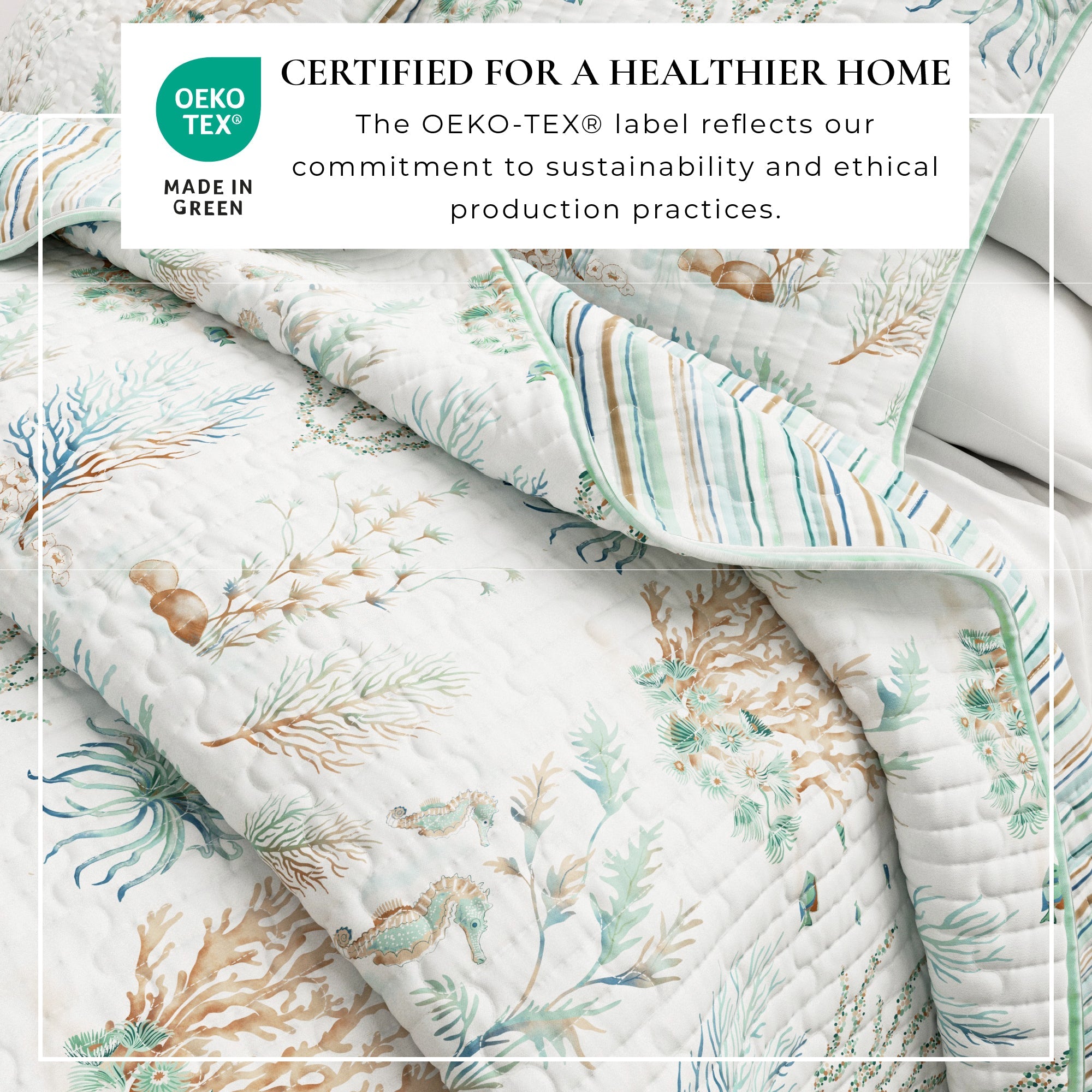 Coastal Printed Cotton Quilt Set - Santa Barbara Collection