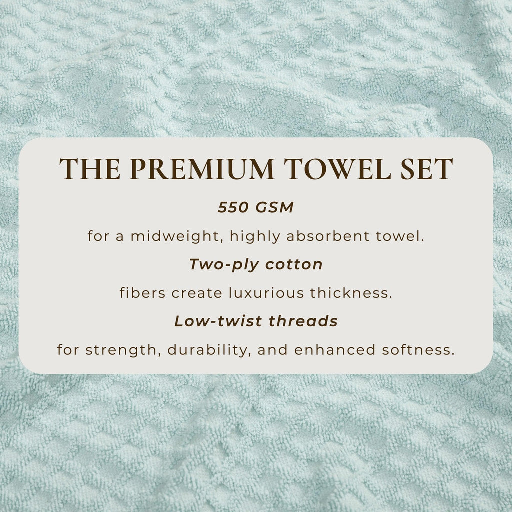 Cotton Diamond Waffle Weave Bath Towel Set - Grayson Collection
