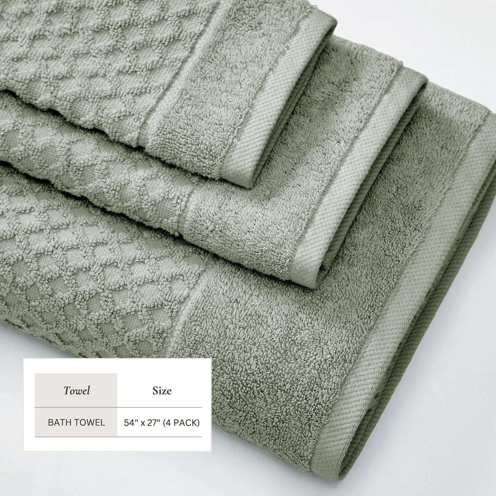 Cotton Diamond Waffle Weave Bath Towel Set - Grayson Collection