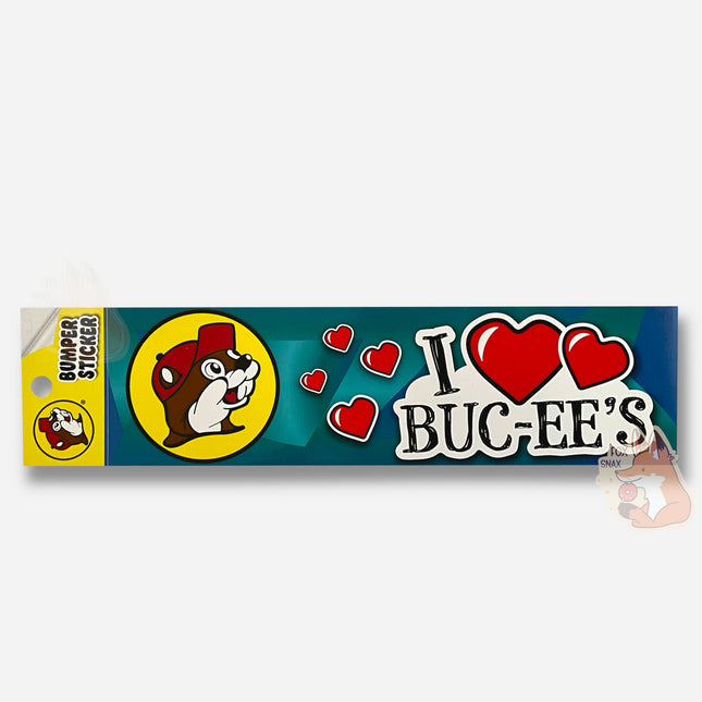 Buc-ee's I Love Buc-ee's Bumper Sticker (Blue)