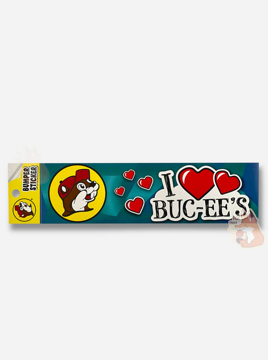 Buc-ee's I Love Buc-ee's Bumper Sticker (Blue)