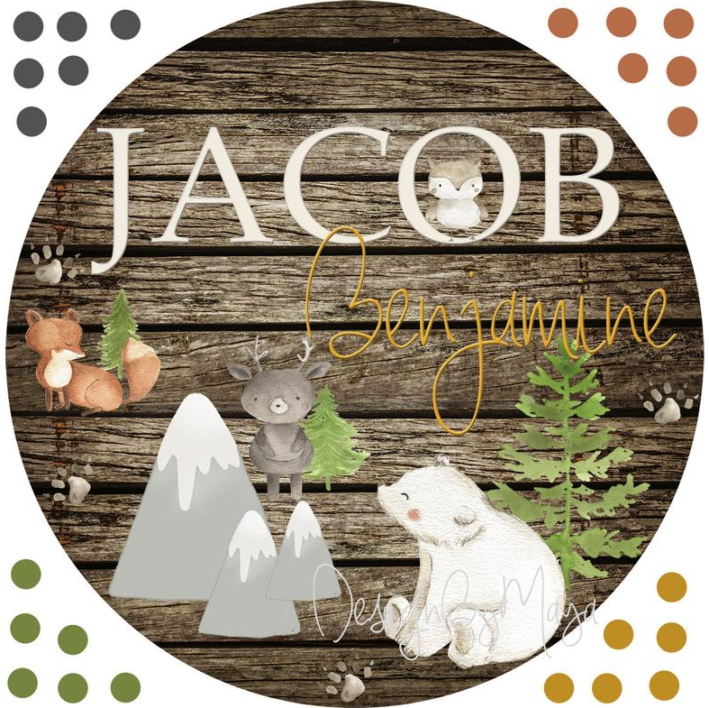 *YOU CREATE* - Wooden Themed Name Tag - Fabric Nursery Wall Art Decals - Personalized By You