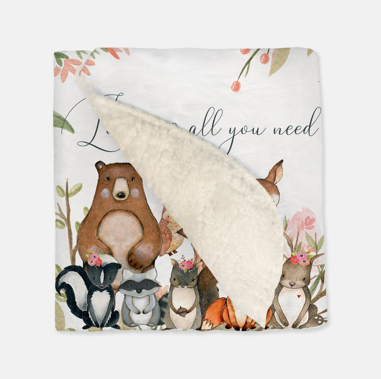 "Love Is All You Need" - Vintage Baby Blanket