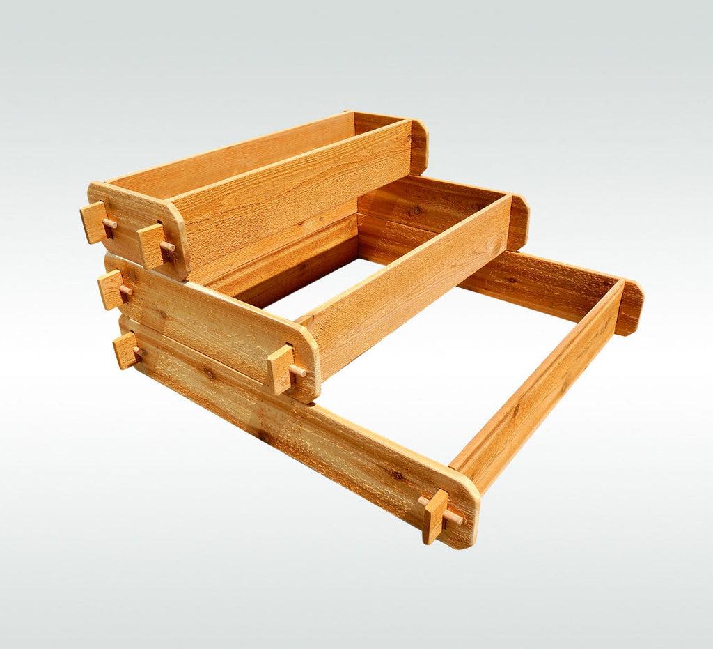 Timberlane Gardens Raised Garden Bed Kit 3 Tiered (1x3 2x3 3x3) Select Cedar Elevated Planter