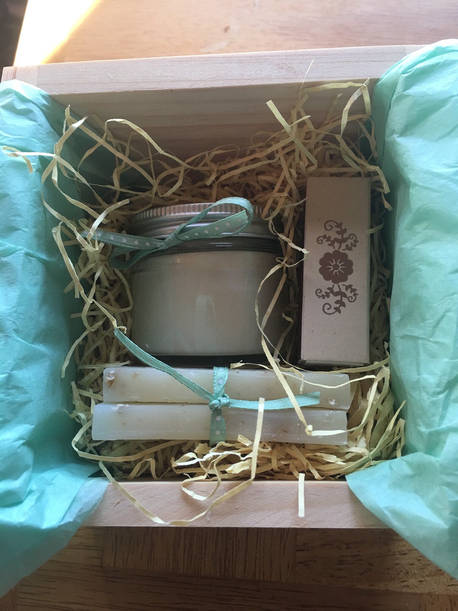 Artisan Soap and Soy Candle Gift Set in Vermont Wooden Box -Bridal Party-Hostess Gift