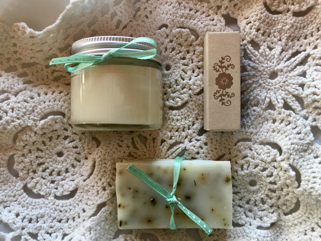 Artisan Soap and Soy Candle Gift Set in Vermont Wooden Box -Bridal Party-Hostess Gift