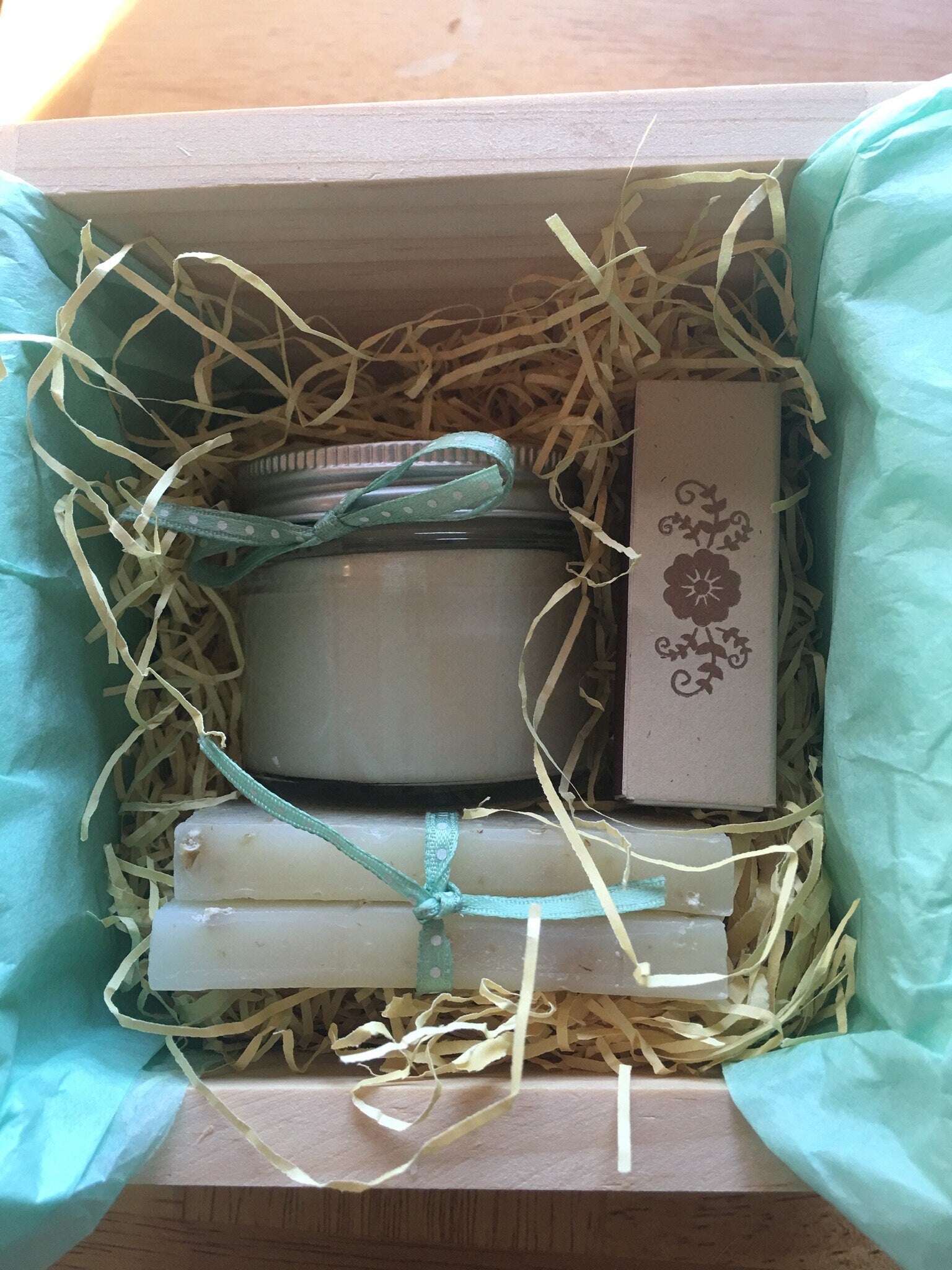 Artisan Soap and Soy Candle Gift Set in Vermont Wooden Box -Bridal Party-Hostess Gift