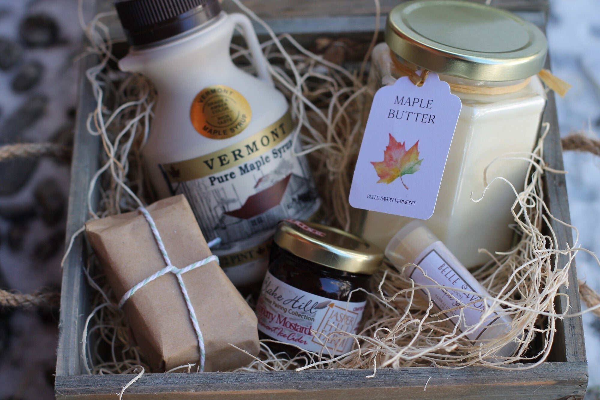 Flavors of Vermont Gift Box Set- Taste of Vermont - Vermont Gift Box-Care Package -Vermont Gift- Homesick for Vermont, Maple Gift