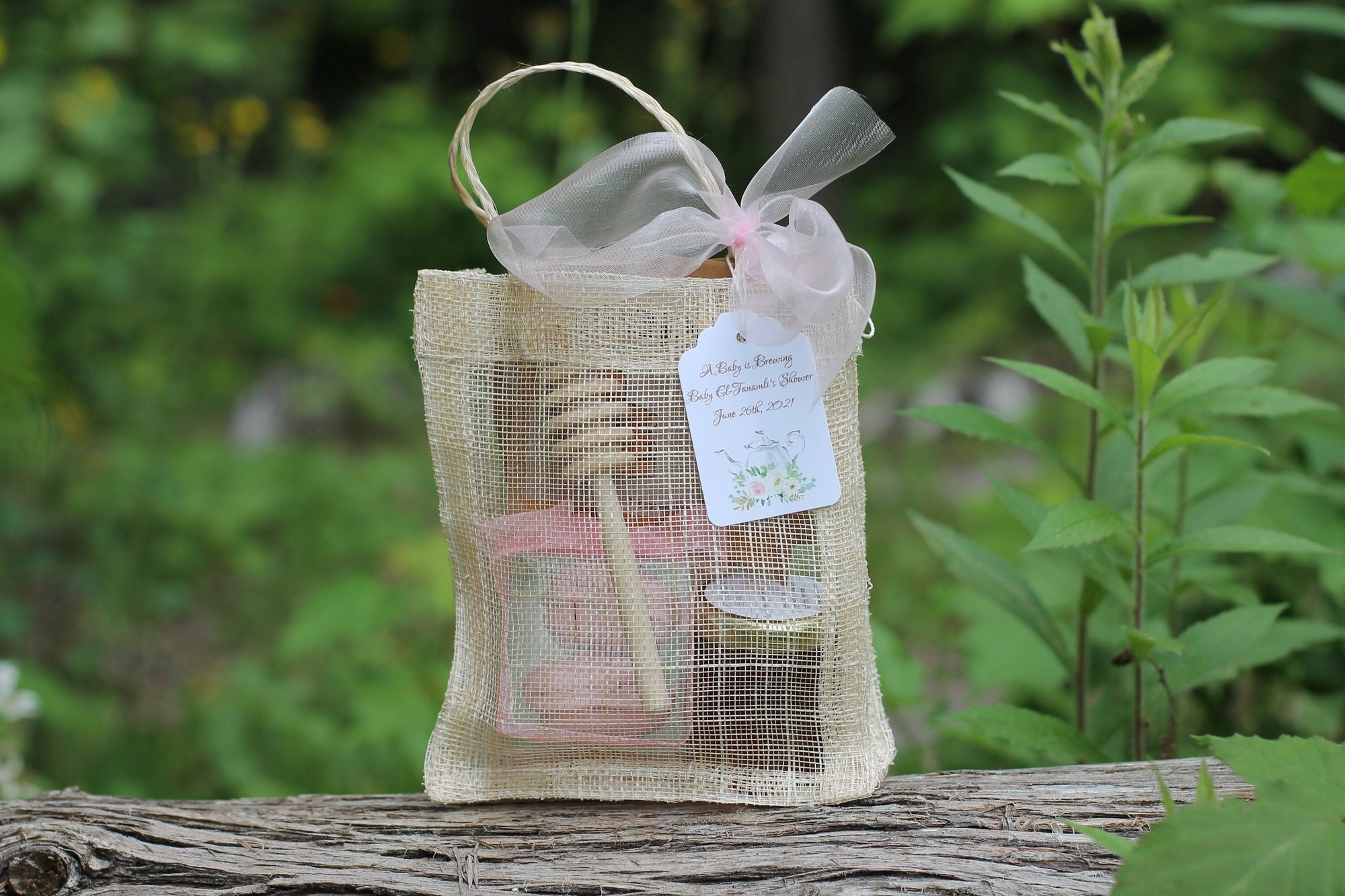 Tea Party Favor-Shortbread/Macaron and Honey-Wedding-Bridal Shower-Baby Shower-Belle Savon Vermont