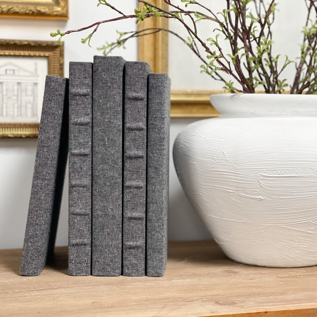 Linen Covered Decorative Books for Shelf Decor
