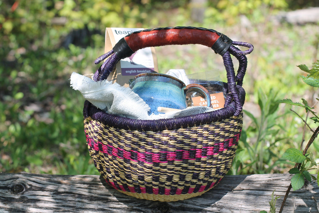 Tea Party Picnic Basket-Tea Gift Basket-Gift Basket-Tea Party-Customizable-Vermont Gift
