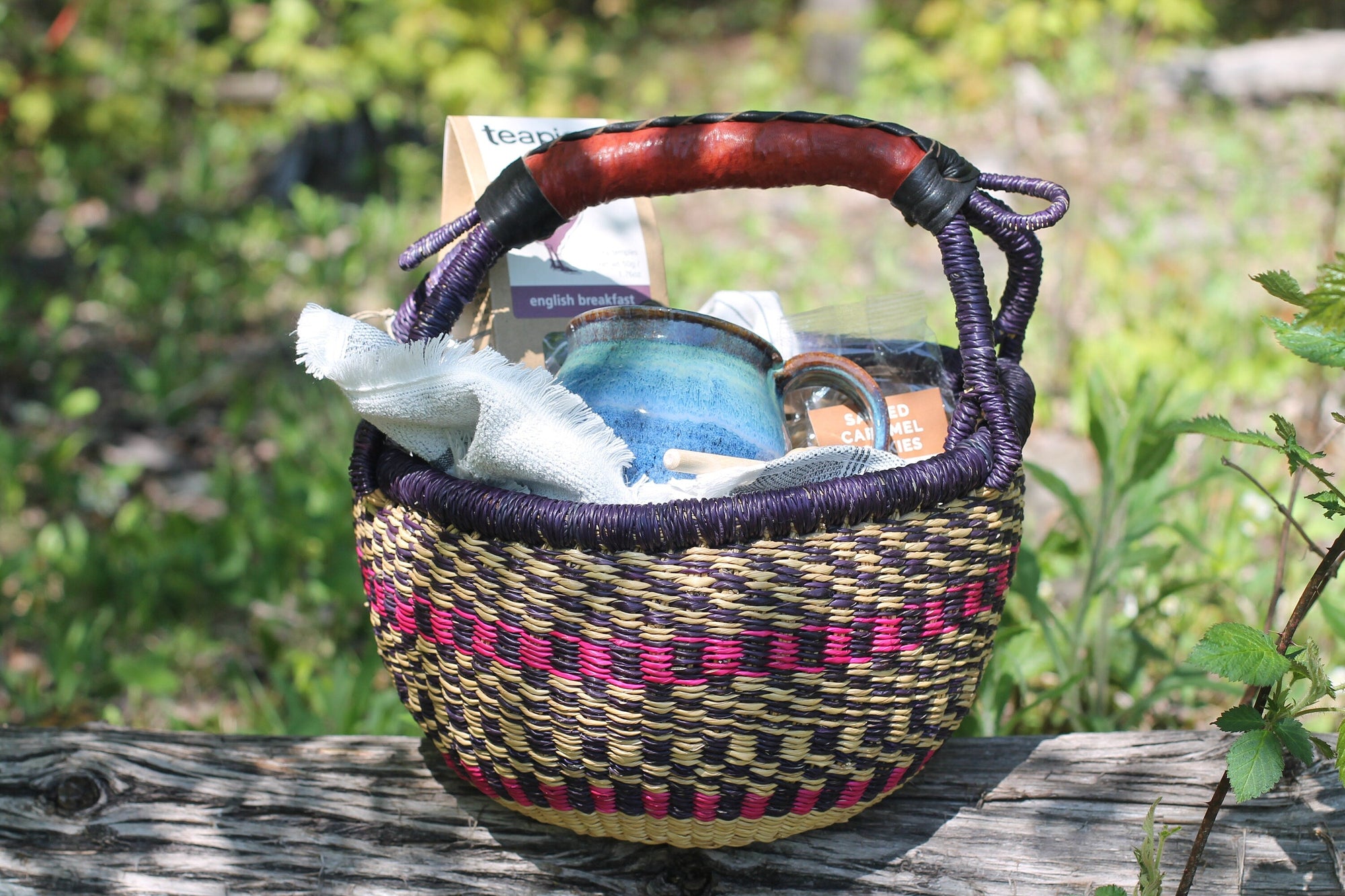 Tea Party Picnic Basket-Tea Gift Basket-Gift Basket-Tea Party-Customizable-Vermont Gift