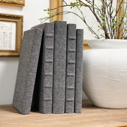 Linen Covered Decorative Books for Shelf Decor