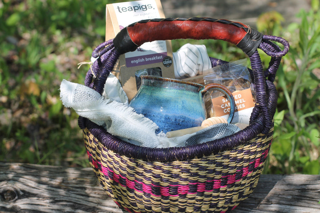 Tea Party Picnic Basket-Tea Gift Basket-Gift Basket-Tea Party-Customizable-Vermont Gift