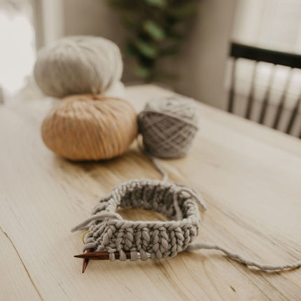 Light Gray Peruvian Wool Knit Hat with Faux Fur Pom Pom