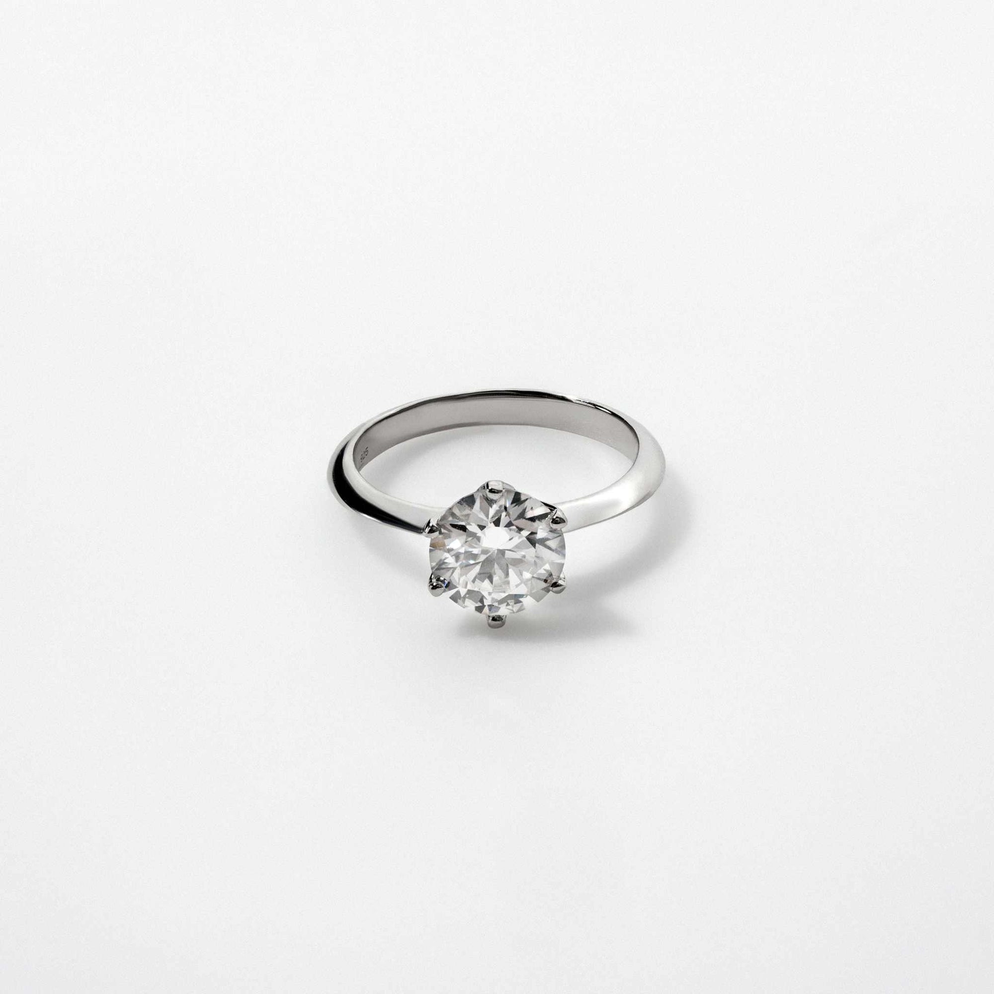 Moissanite 0.5-2 TCW Solitaire Engagement Ring - 925 Sterling Silver