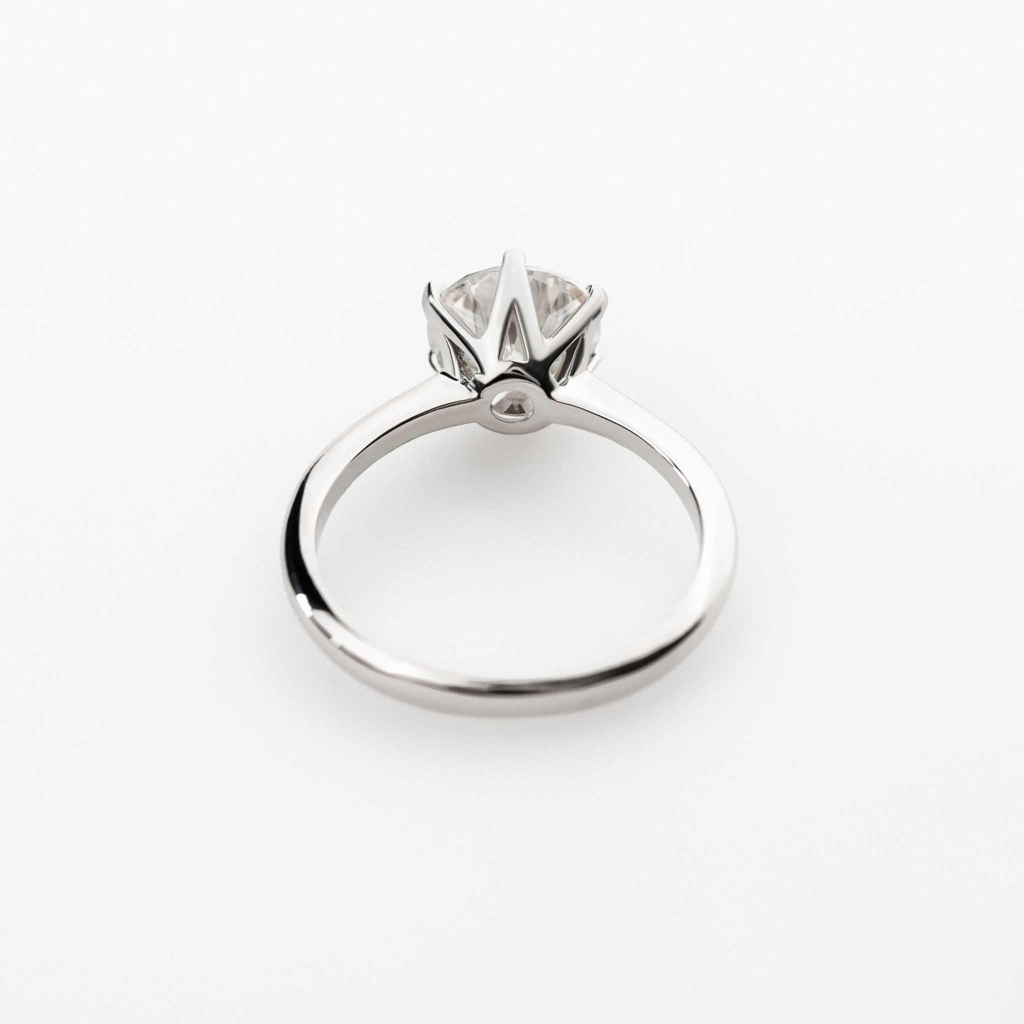 Moissanite 0.5-2 TCW Solitaire Engagement Ring - 925 Sterling Silver