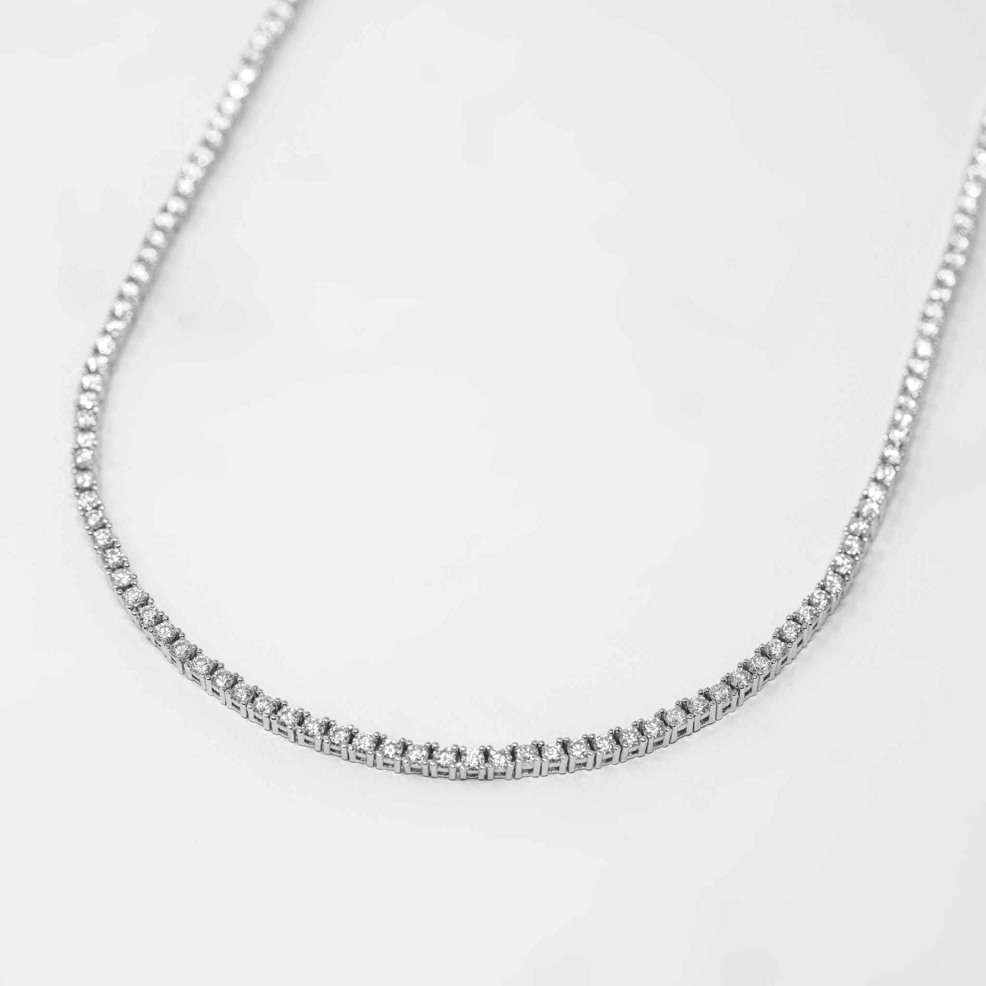 Unisex 2mm Real Moissanite Tennis Chain