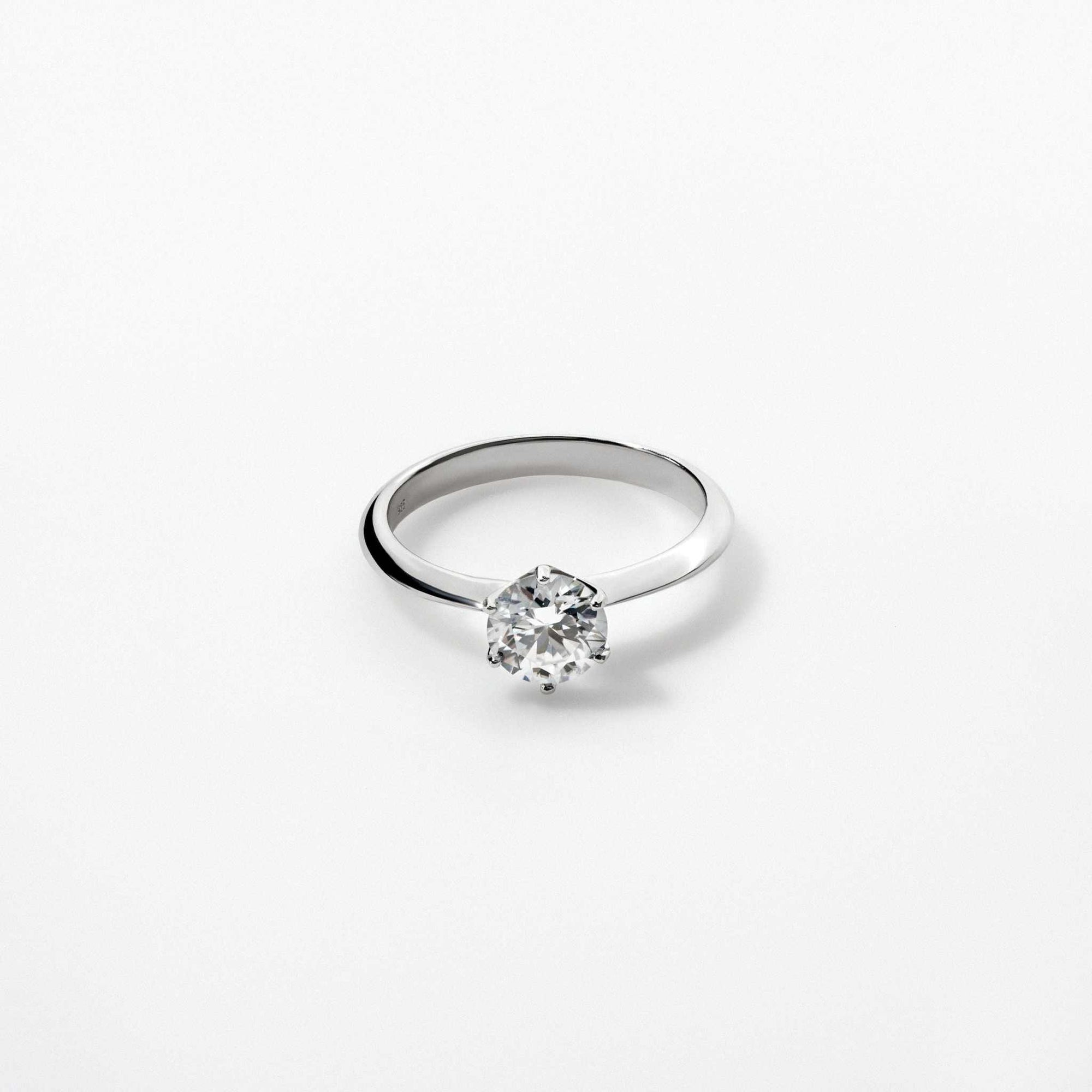 Moissanite 0.5-2 TCW Solitaire Engagement Ring - 925 Sterling Silver