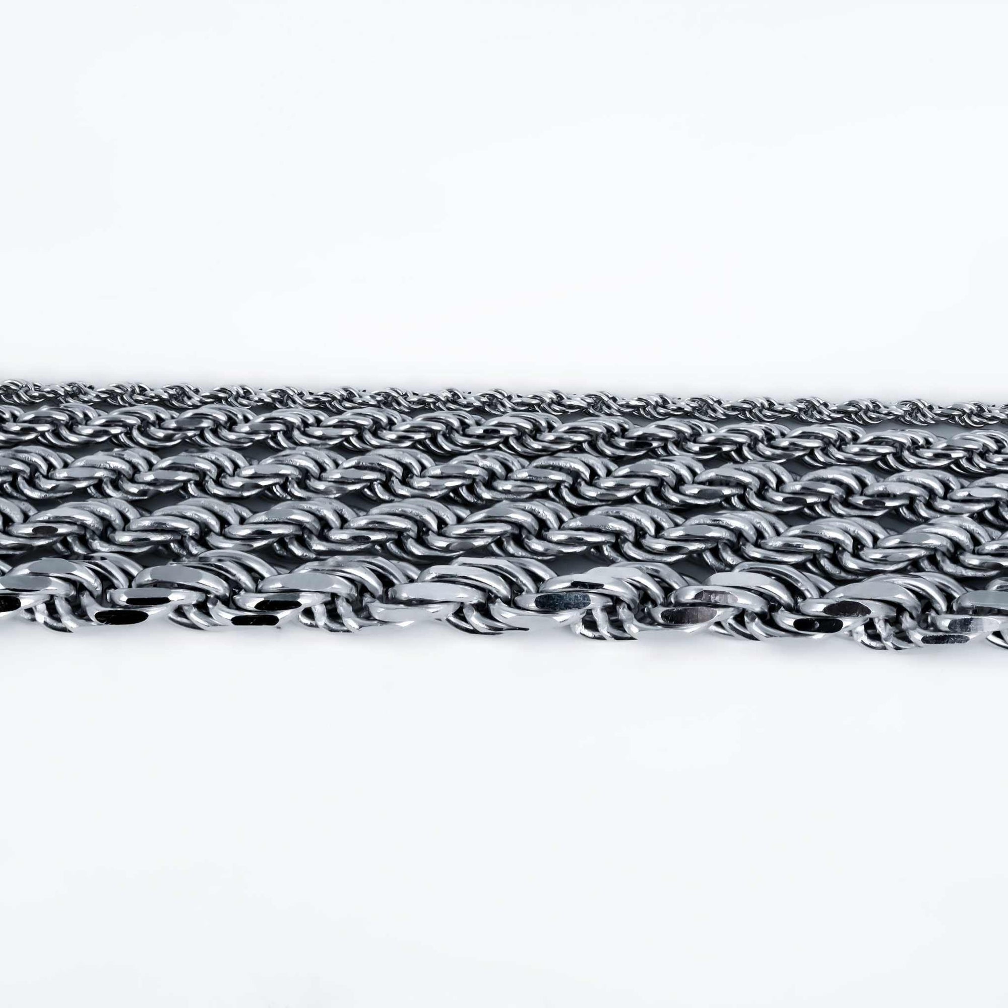 Solid Real 925 Sterling Silver Rope Chains 1.5-4mm 18-30 inches Italy