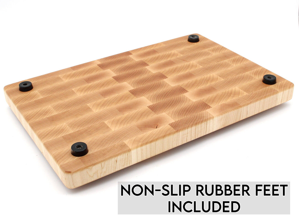 Maple Large End Grain Cutting Board, Maple Butcher Block with Rubber Feet, Wedding Gift, Anniversary Gift, Father's Day Gift, USA Made