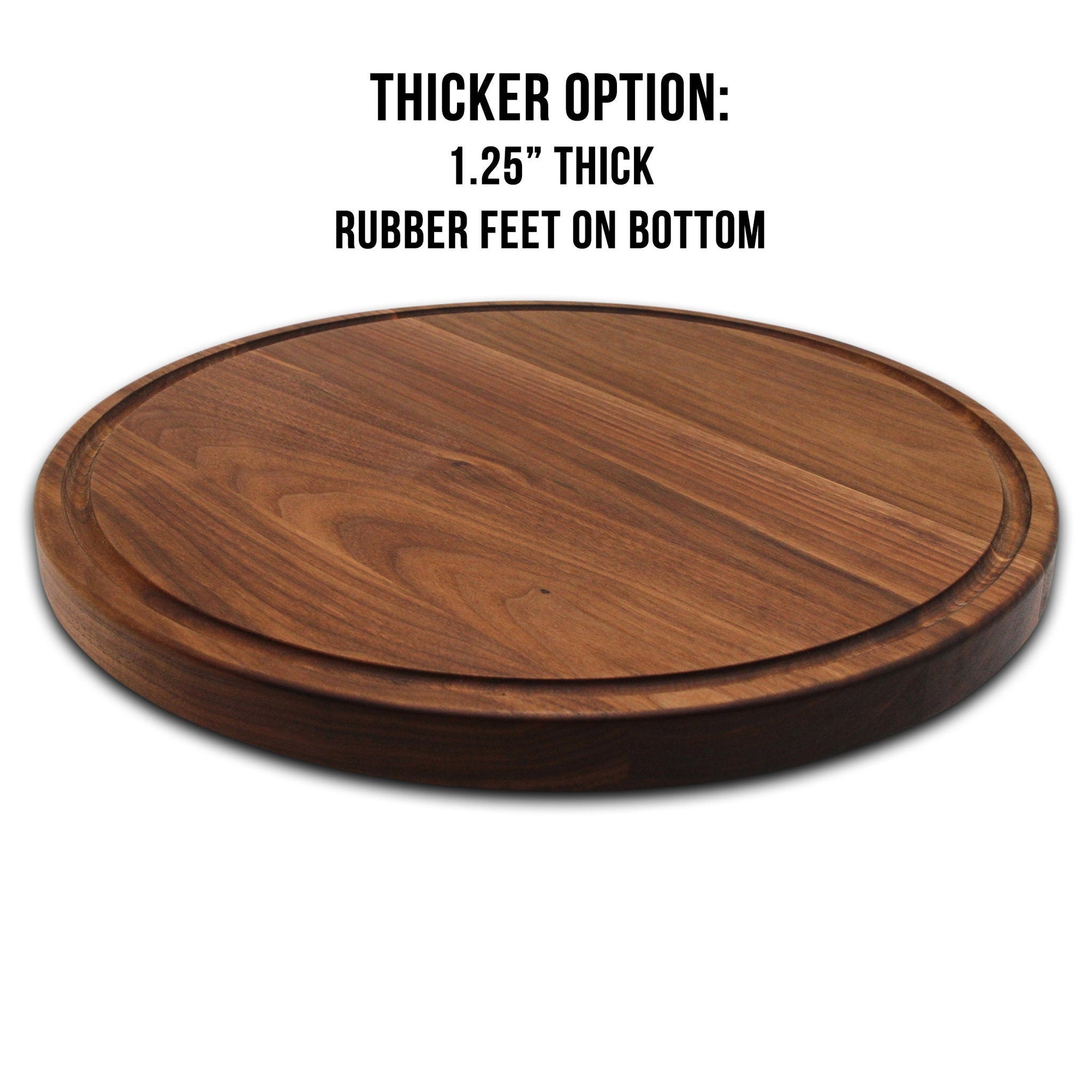 18" Walnut Personalized Round Board with Juice Groove, 18” Round Personalized Charcuterie Board, Wedding Gift, Gift For the Couple, USA Made