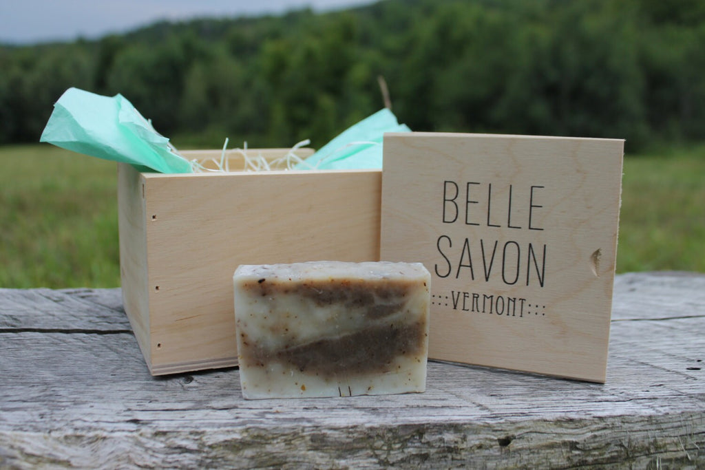 Belle Savon Vermont Artisan Soap Gift Set in VT Wooden Box