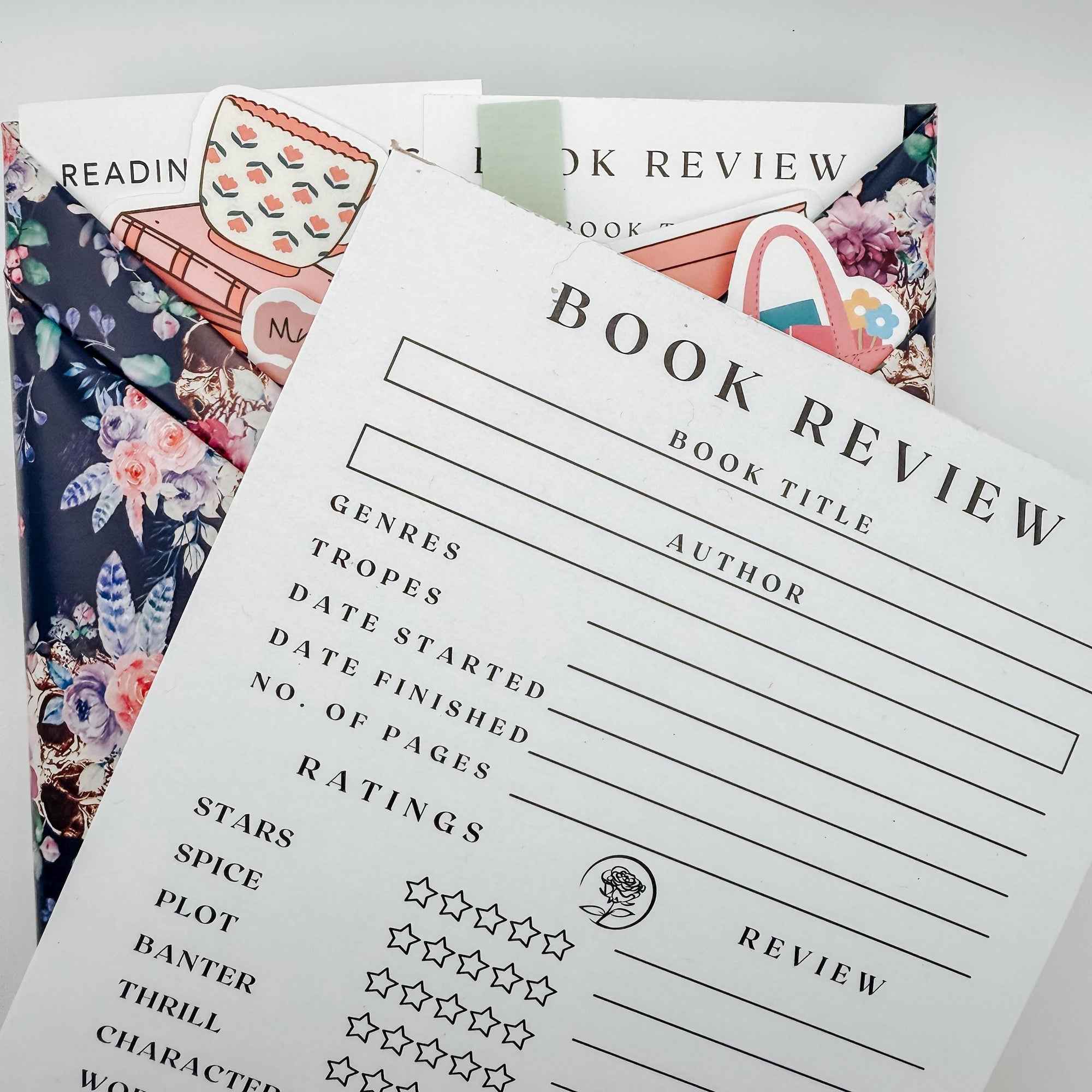 Book Review Notepad, 50 Book review Pages, Perfect for Book Lovers