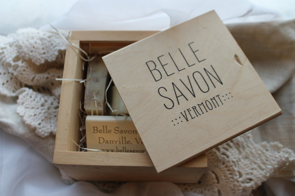 Artisan Soap and Soy Candle Gift Set in Vermont Wooden Box -Bridal Party-Hostess Gift