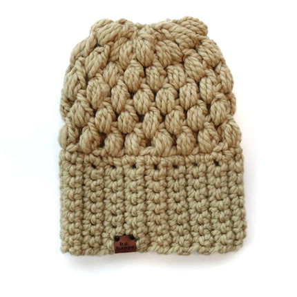 Crochet Slouch Hat | Tan Slouchy Beanie