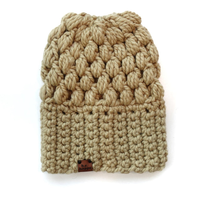 Crochet Slouch Hat | Tan Slouchy Beanie