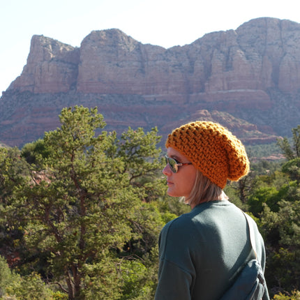 Crochet Simple Slouch Hat | Butterscotch Beanie