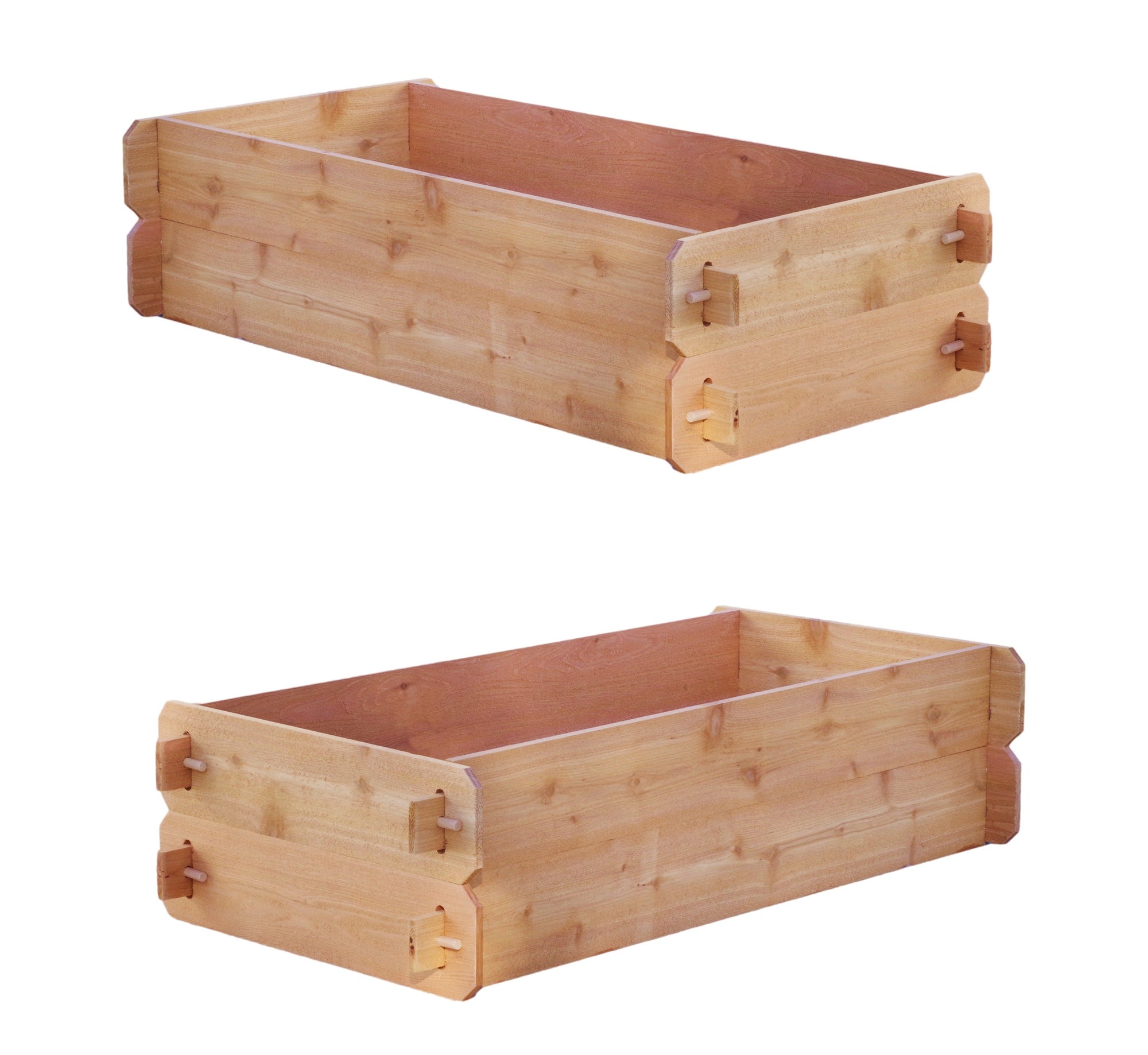 SET OF 2 Timberlane Gardens Easy Raised Garden Bed Kits. Double Deep. Select Cedar. Mortise & Tenon. 2' W x 4' L