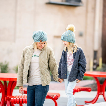 Crochet Simple Slouch Hat | Succulent Blue Beanie